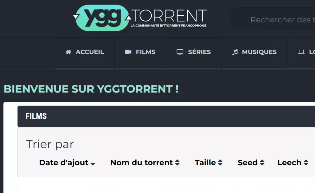 Yggtorrent site officiel